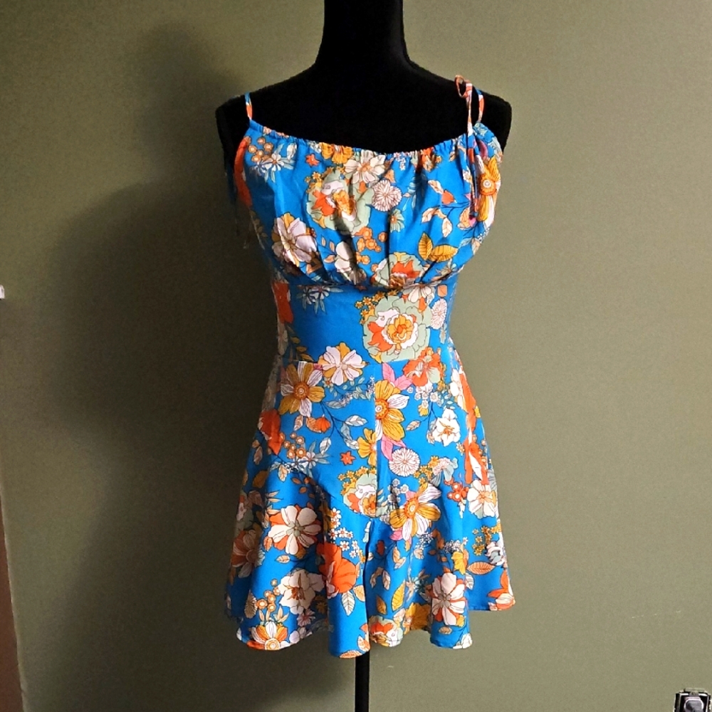 Floral Blue Romper